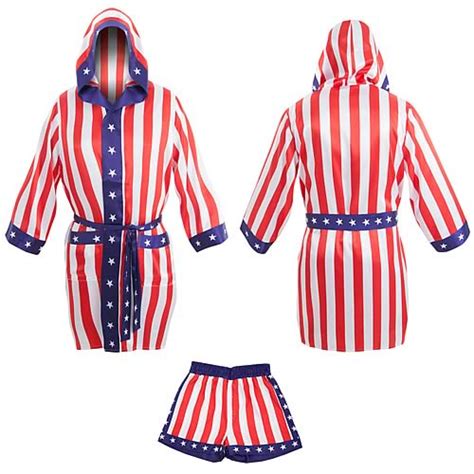 Rocky Apollo Creed Satin Robe and Shorts Set.